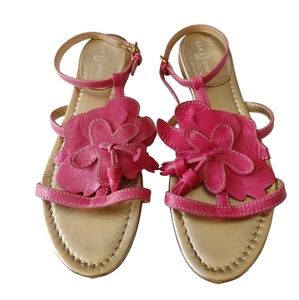 The Original Car Shoe by Prada Pink Floral Leather Sandals